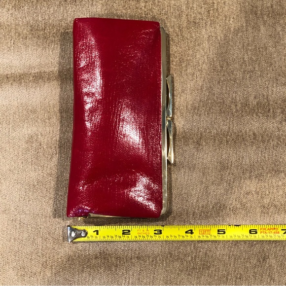 Vintage Red Leather Kisslock Wallet Purse - Picture 12 of 12